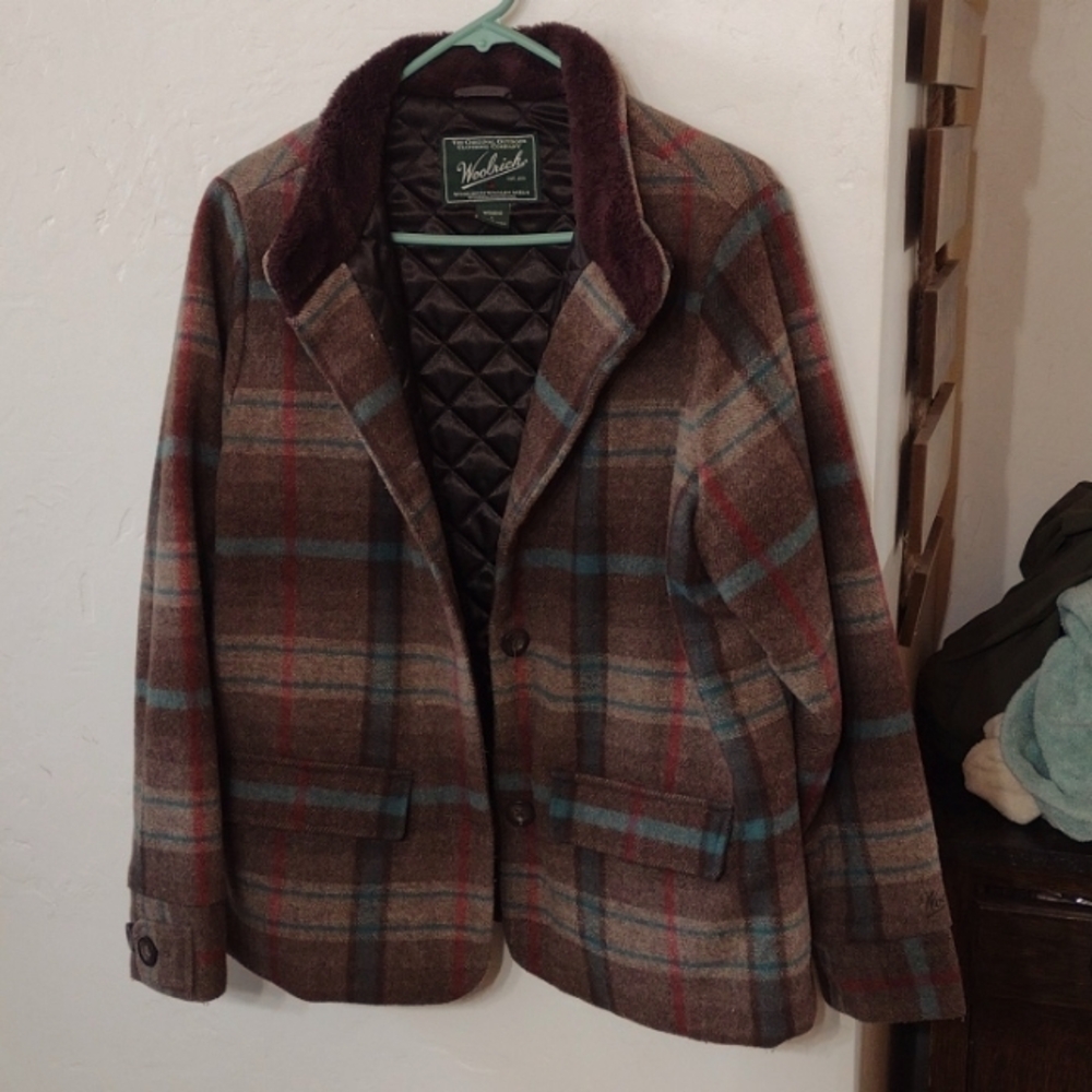 Woolrich plaid coat